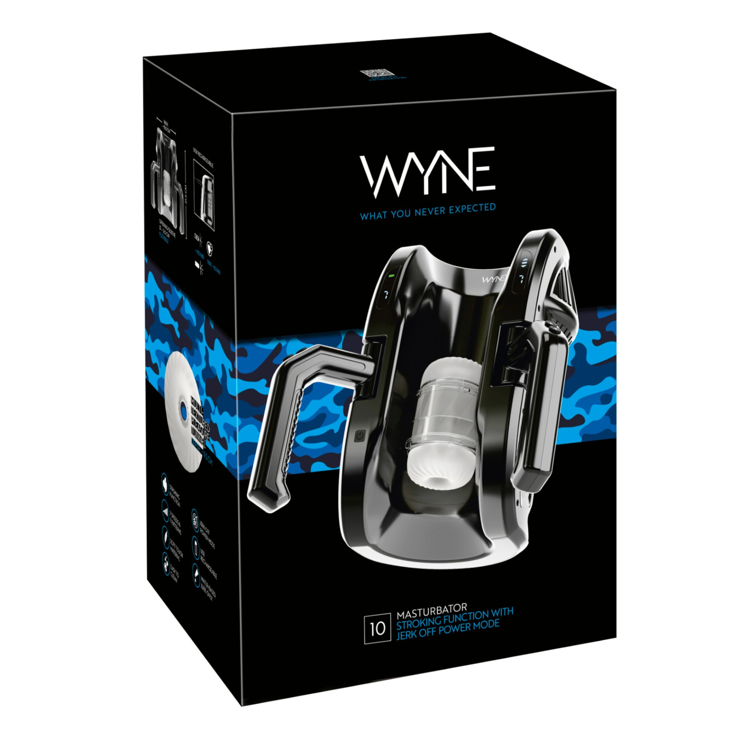 WYNE 10 - automatický masturbátor s držadlem - černý