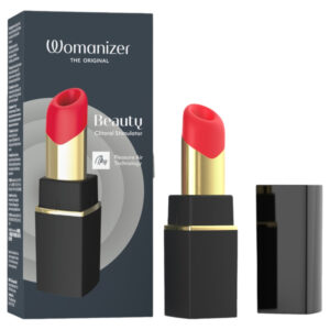 Womanizer Beauty - stimulátor klitorisu s tlakovými vlnami ve tvaru rtěnky (černý)