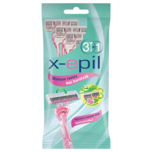 X-Epil - dámský jednorázový holicí strojek - 3 břity - 4 kusy