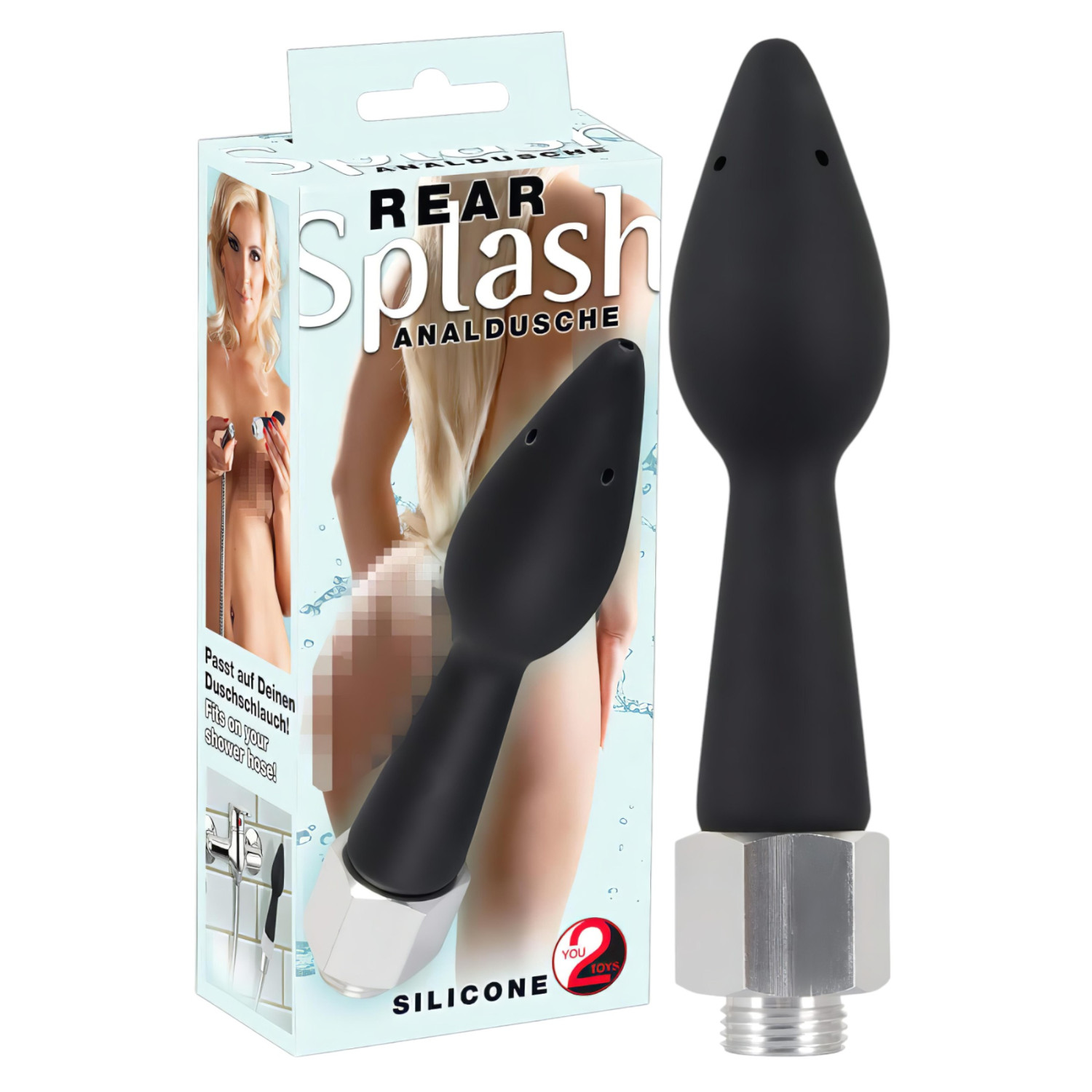 You2Toys - anální sprchová hlavice - silikonová kuželová - černá
