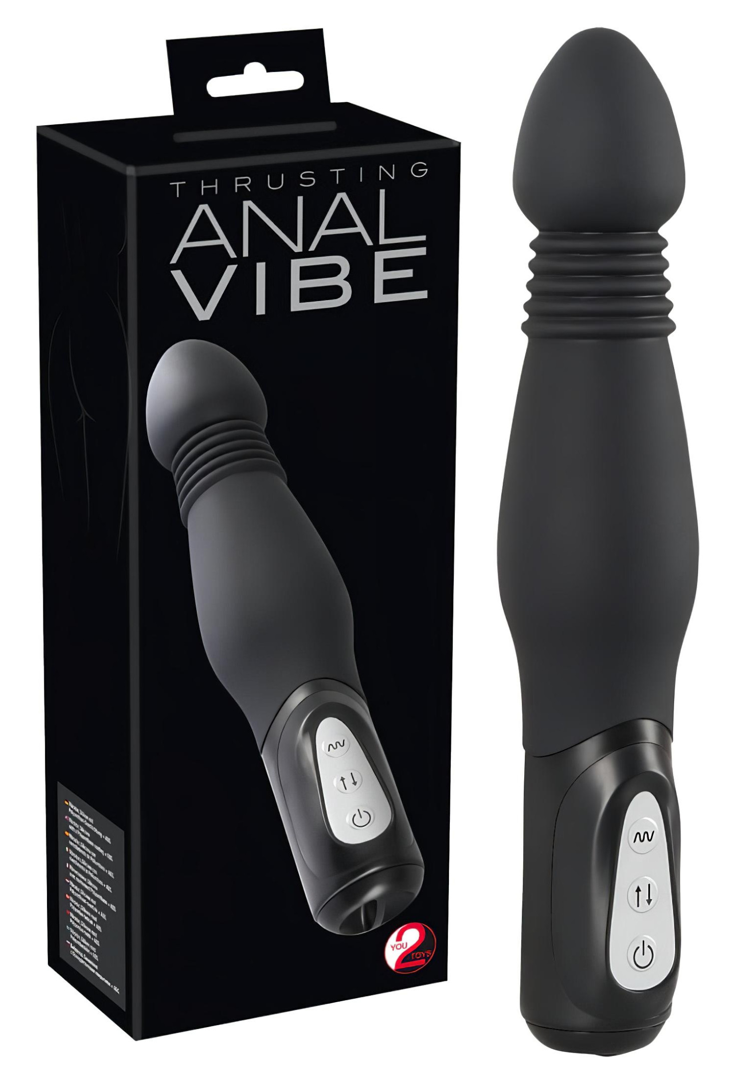 You2Toys - anální vibrátor s pohybem - černý