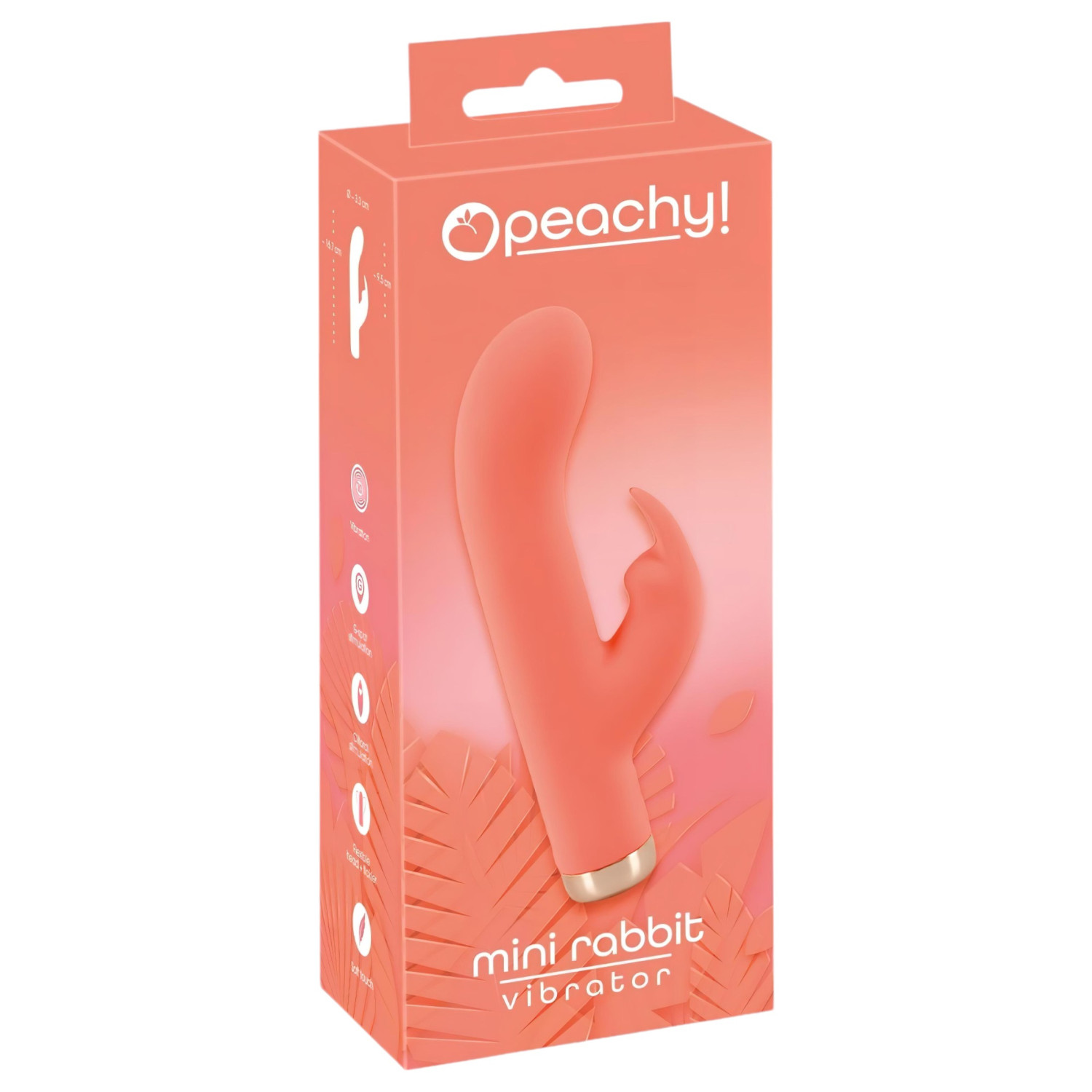 You2Toys - mini vibrátor s králíčkem - dobíjecí - broskvová barva