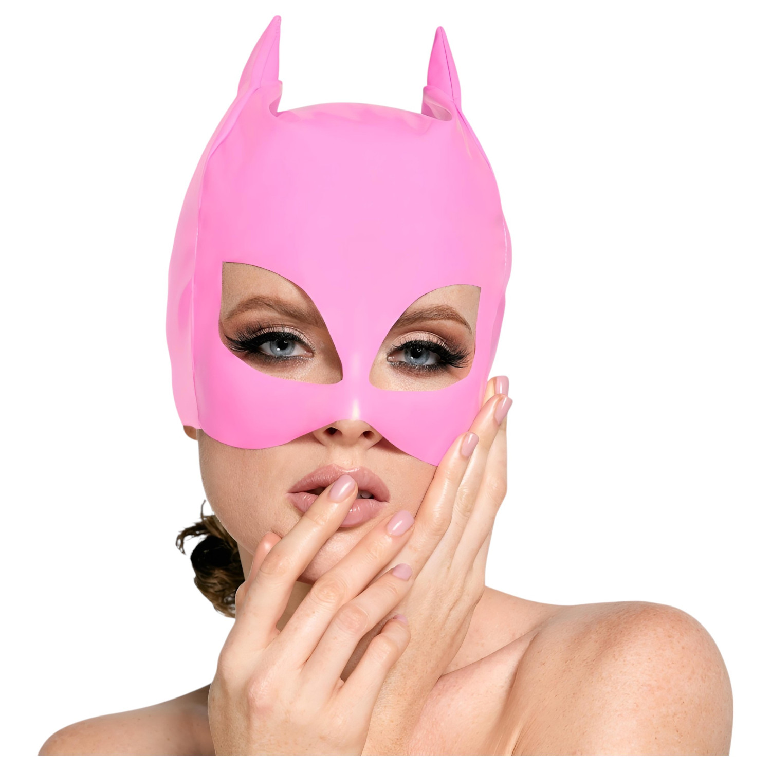 Black Level - kočičí maska - lakovaná - růžová