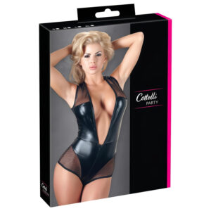Cottelli - lesklé síťované body - černá - M