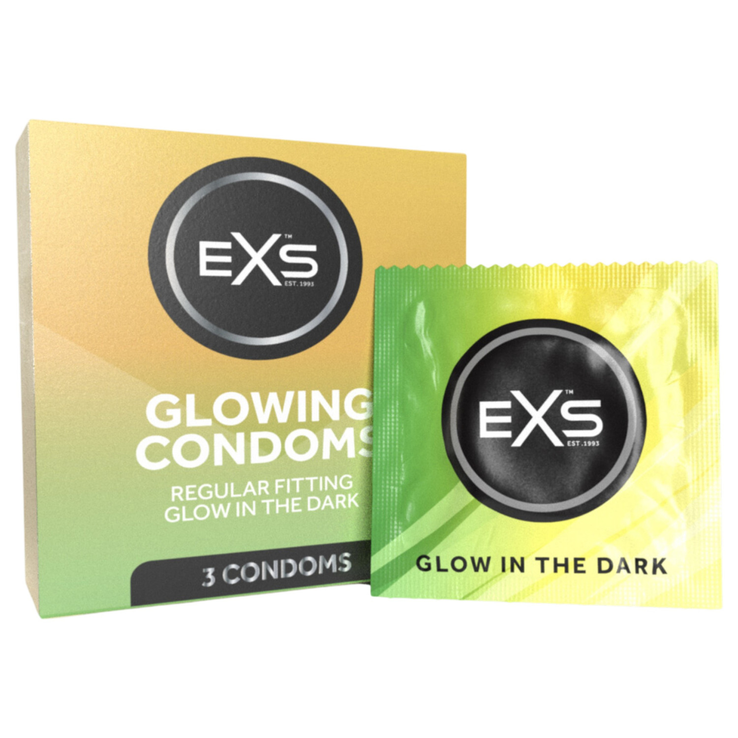 EXS Glow - svítící kondom (3 ks)