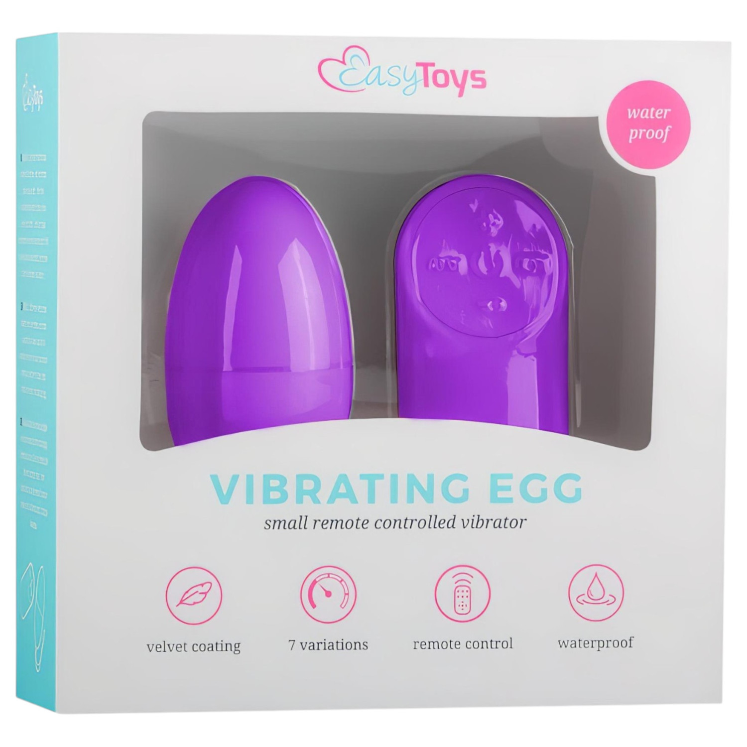 EasyToys - nositelné rádiové vibrační vajíčko se 7 režimy (fialové)