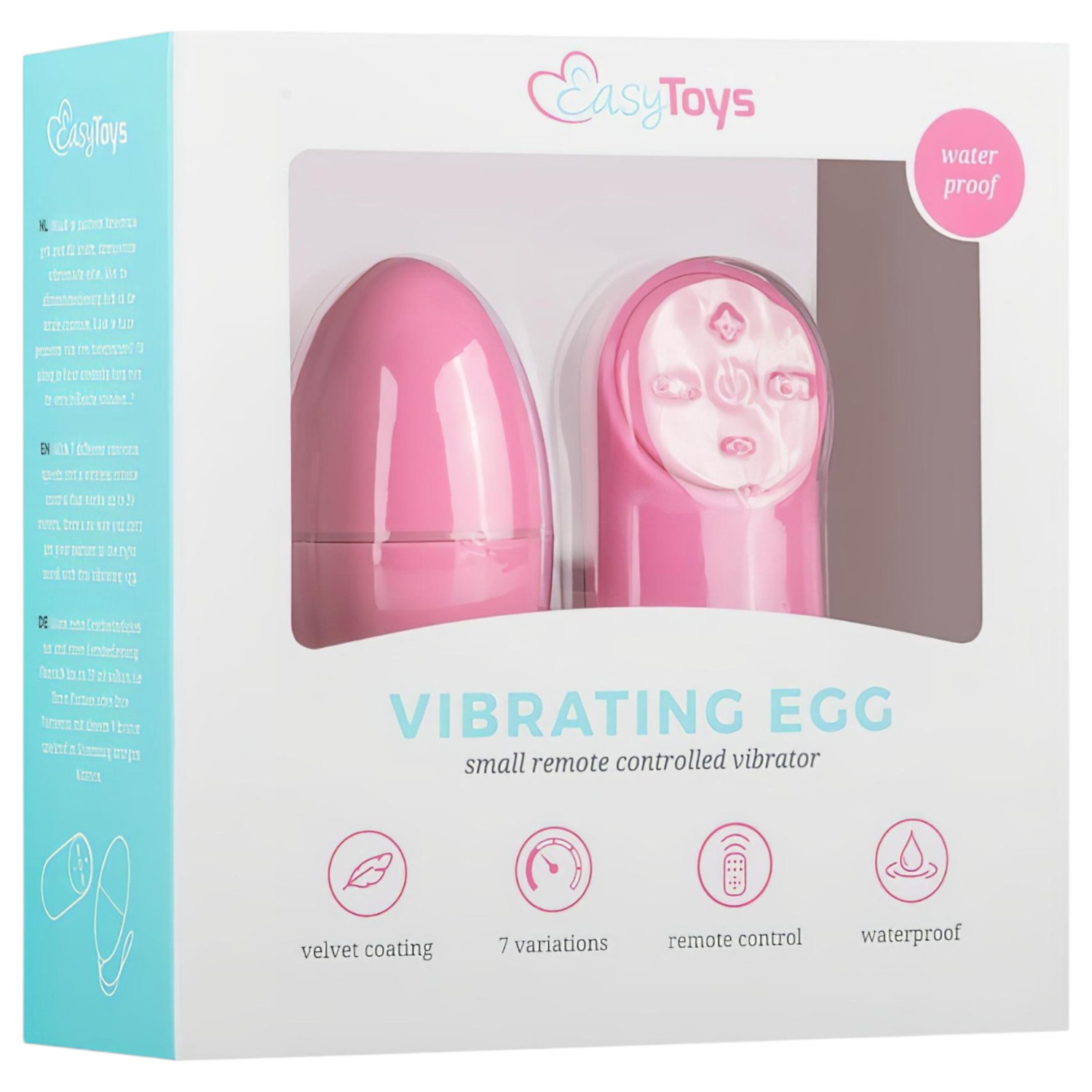EasyToys - nositelné rádiové vibrační vajíčko se 7 rytmy (růžové)