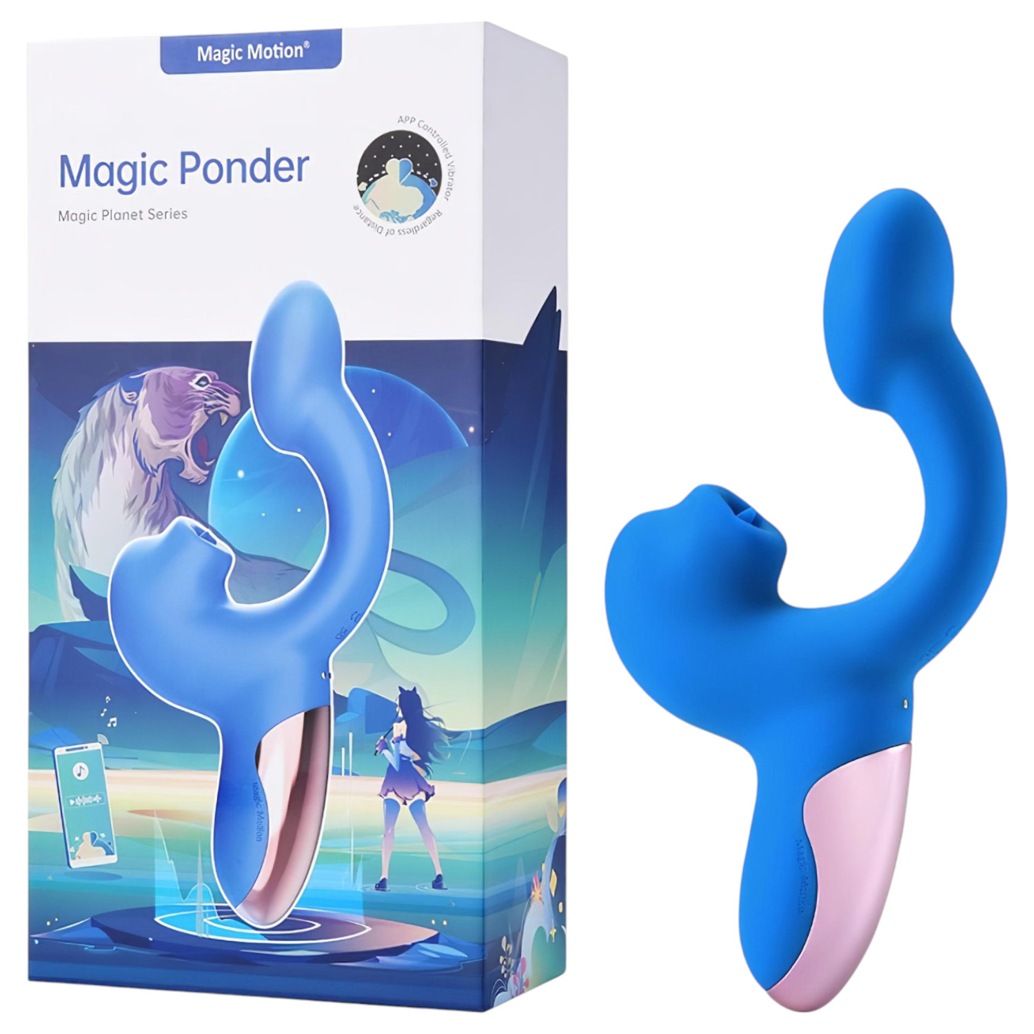 Magic Motion Magic Ponder - vibrátor pro klitoris a bod G - 2v1 - modrý