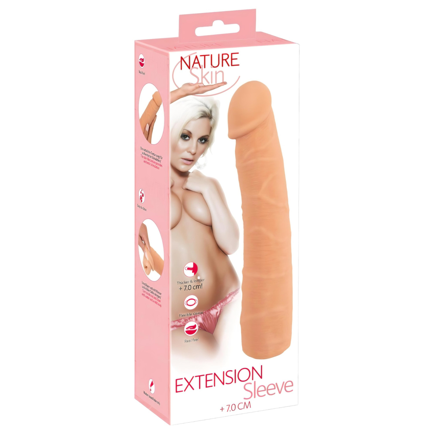 Nature Skin - návlek na penis prodlužovací zhušťovací 24 cm