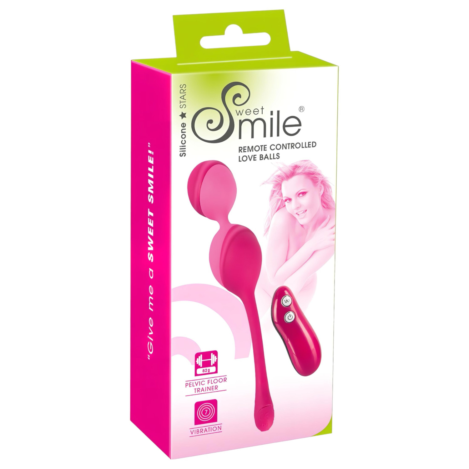 SMILE Love Balls - nositelné rádiové vibrační vajíčko - 82 g (růžové)