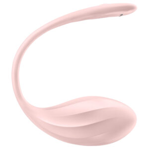 Satisfyer Ribbed Petal - nositelné rádiové vibrační vajíčko (růžové)