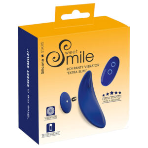 Smile - nositelné extra tenké vibrační kalhotky s dálkovým ovládáním (modré)