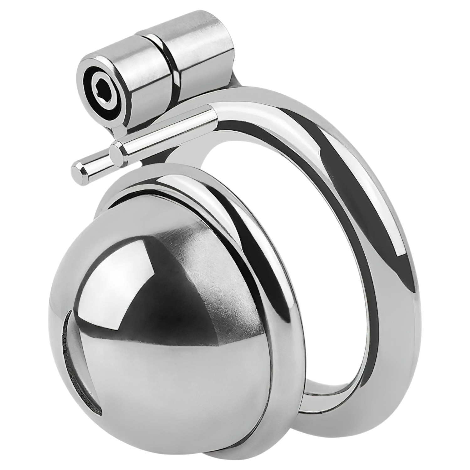 fetish collection - mini penisová klec se 3 vyměnitelnými kroužky na varlata (stříbrná)