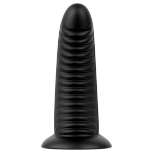 BUTTR Double Ribbed - obrovský rýhovaný anální kolík (černý) - 26 cm