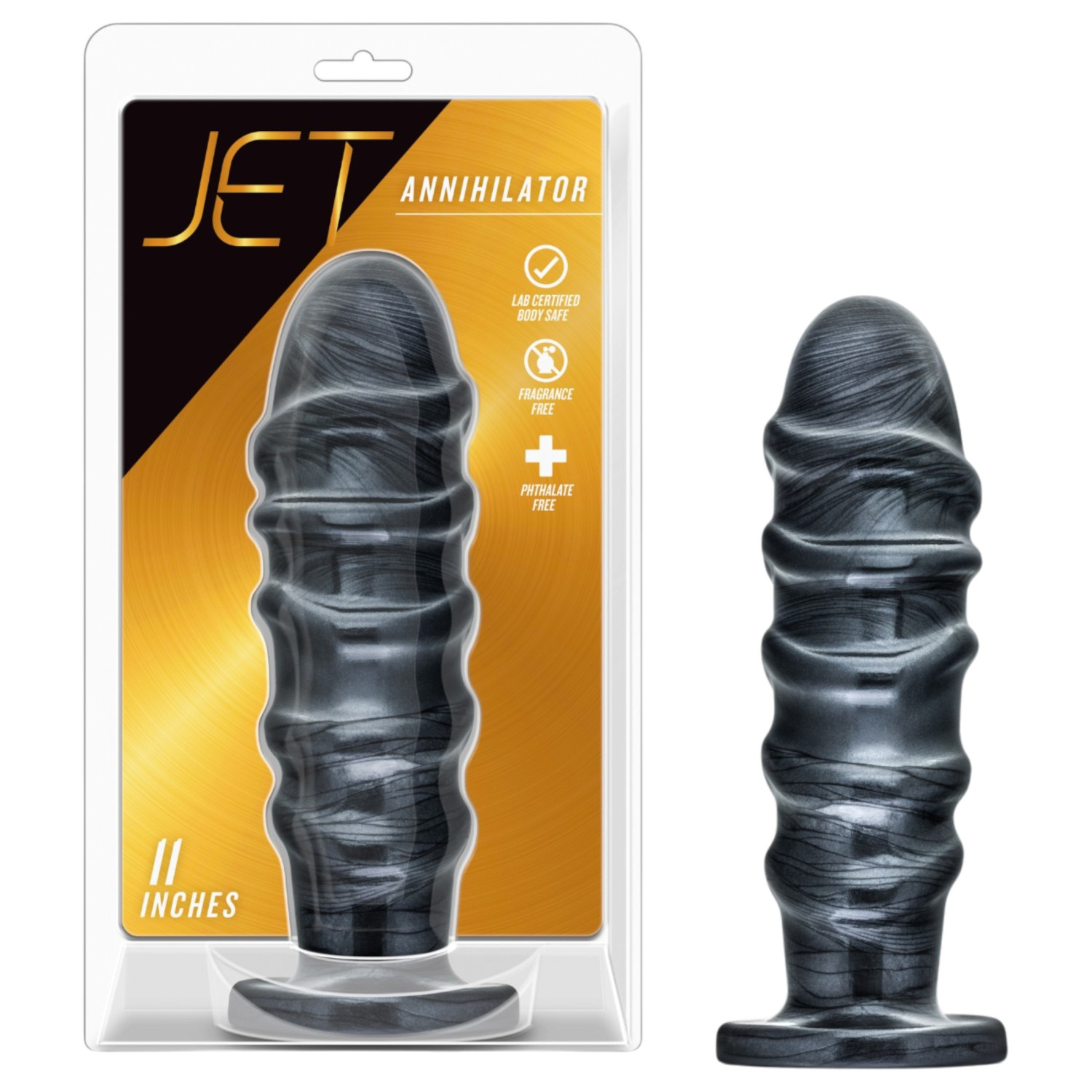 Blush Jet - XXL anální dildo (černé)