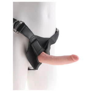 King Cock 7 - připínací dildo s postrojem (tělová barva)