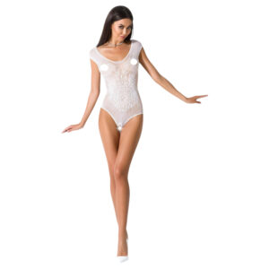 Passion BS064 - otevřené bílé síťované body (S-L)
