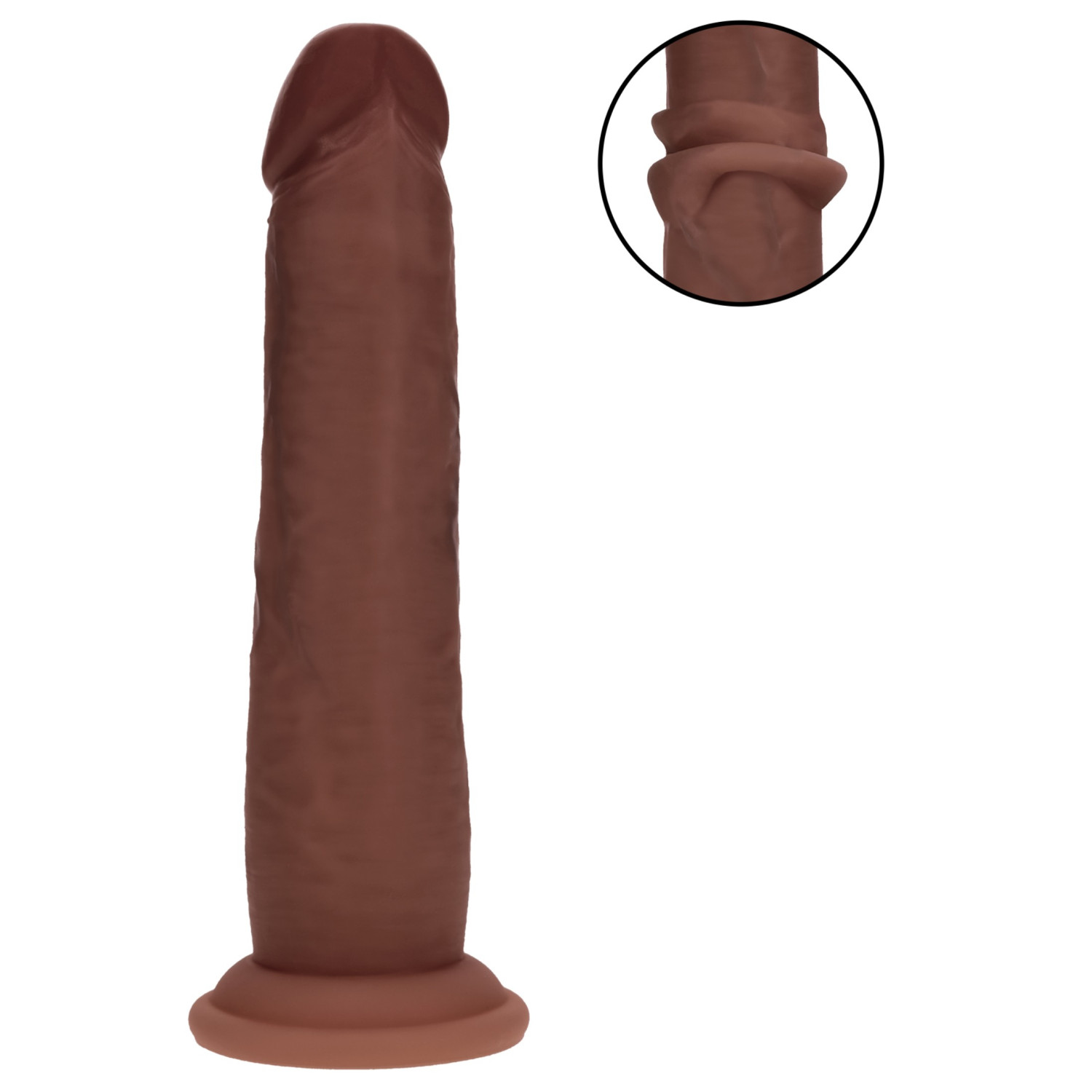 RealRock - realistické dildo s dvojitou hustotou (hnědé) - 18