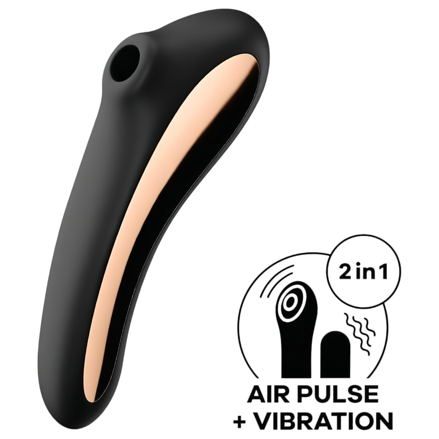 Satisfyer Dual Kiss - dobíjecí vaginální a klitorální vibrátor (černý)
