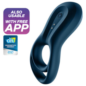 Satisfyer Epic Duo - vibrátorový erekční kroužek pro muže ovládaný aplikací (černý)