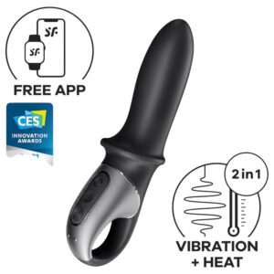 Satisfyer Hot Passion - anální vibrátor s ohřevem ovládaný aplikací (černý)