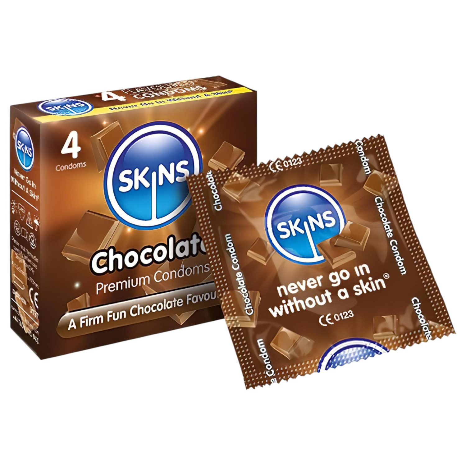 Skins - kondom s čokoládovou příchutí - 4 ks