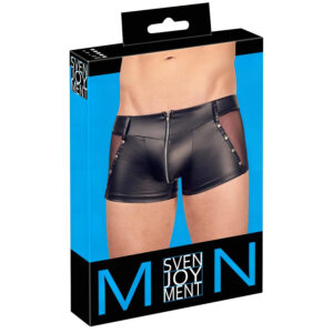 Svenjoyment - lesklé pánské boxerky se zipem (černé) - L