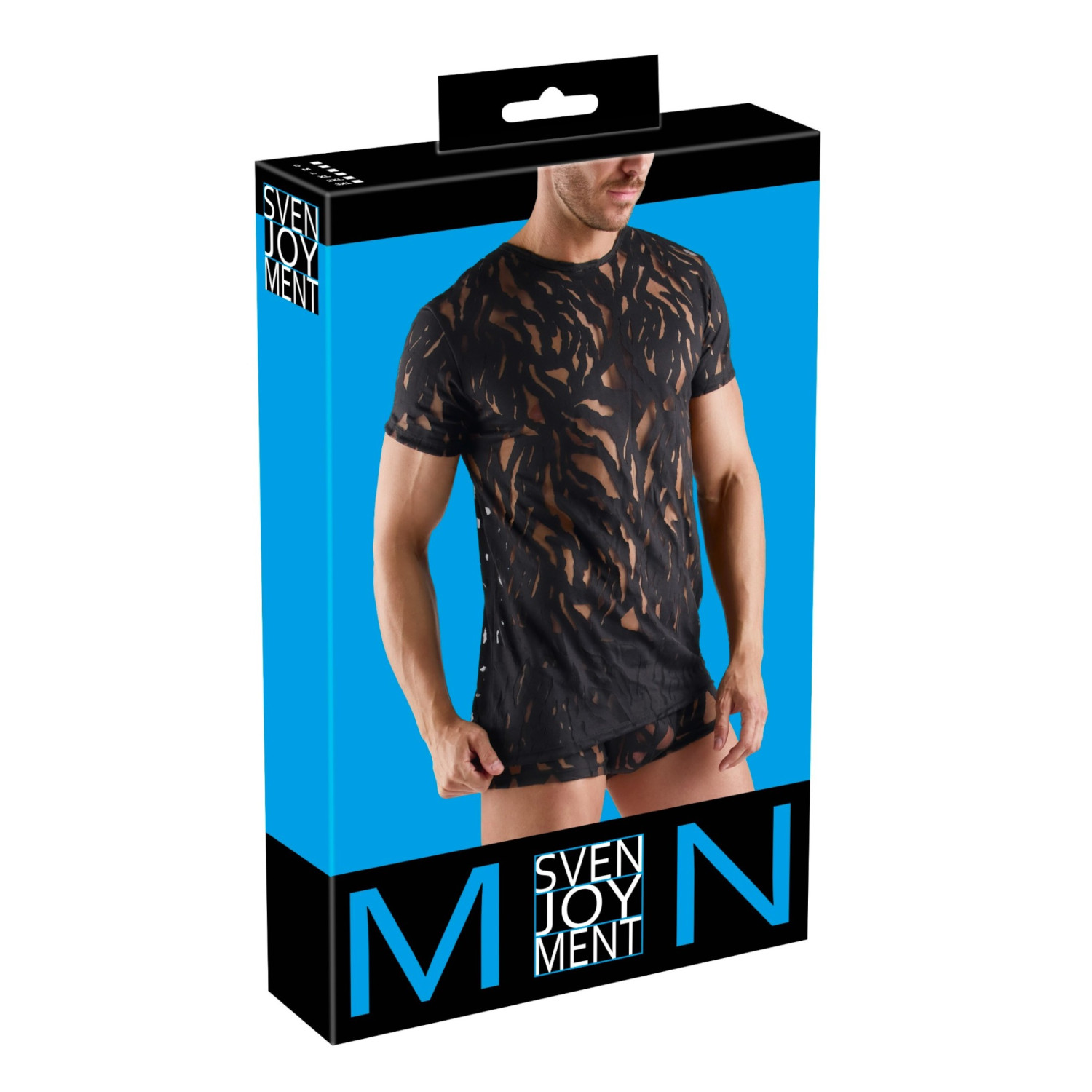 Svenjoyment - pánská košile s efektem vyhoření (černá) - XL