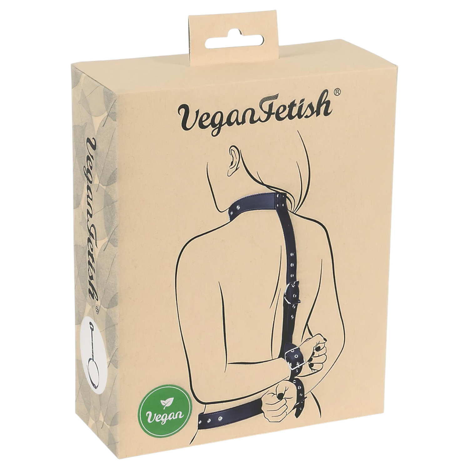 Vegan Fetish - poutací sada na ruce za záda - černá