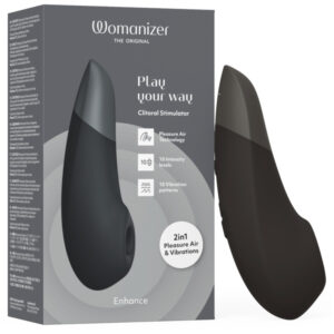 Womanizer Enhance 2v1 bezdotykový stimulátor klitorisu s tlakovými vlnami + vibrátor (černý)