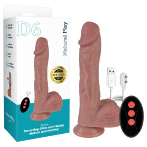 Erospace Natural Play - realistický přirážecí rotační vibrátor (tělová barva)