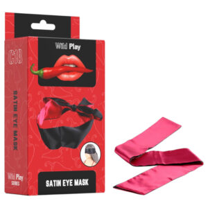 Erospace Wild Play - saténová oční maska na hraní rolí (černo-růžová)