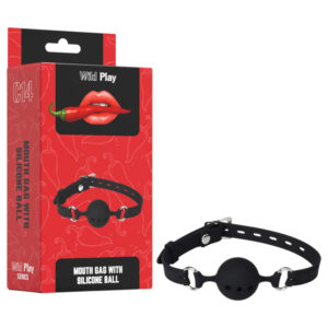 Erospace Wild Play - silikonový roubík na BDSM hrátky (černý)