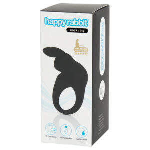 Happyrabbit - vibrační erekční kroužek - dobíjecí - černý