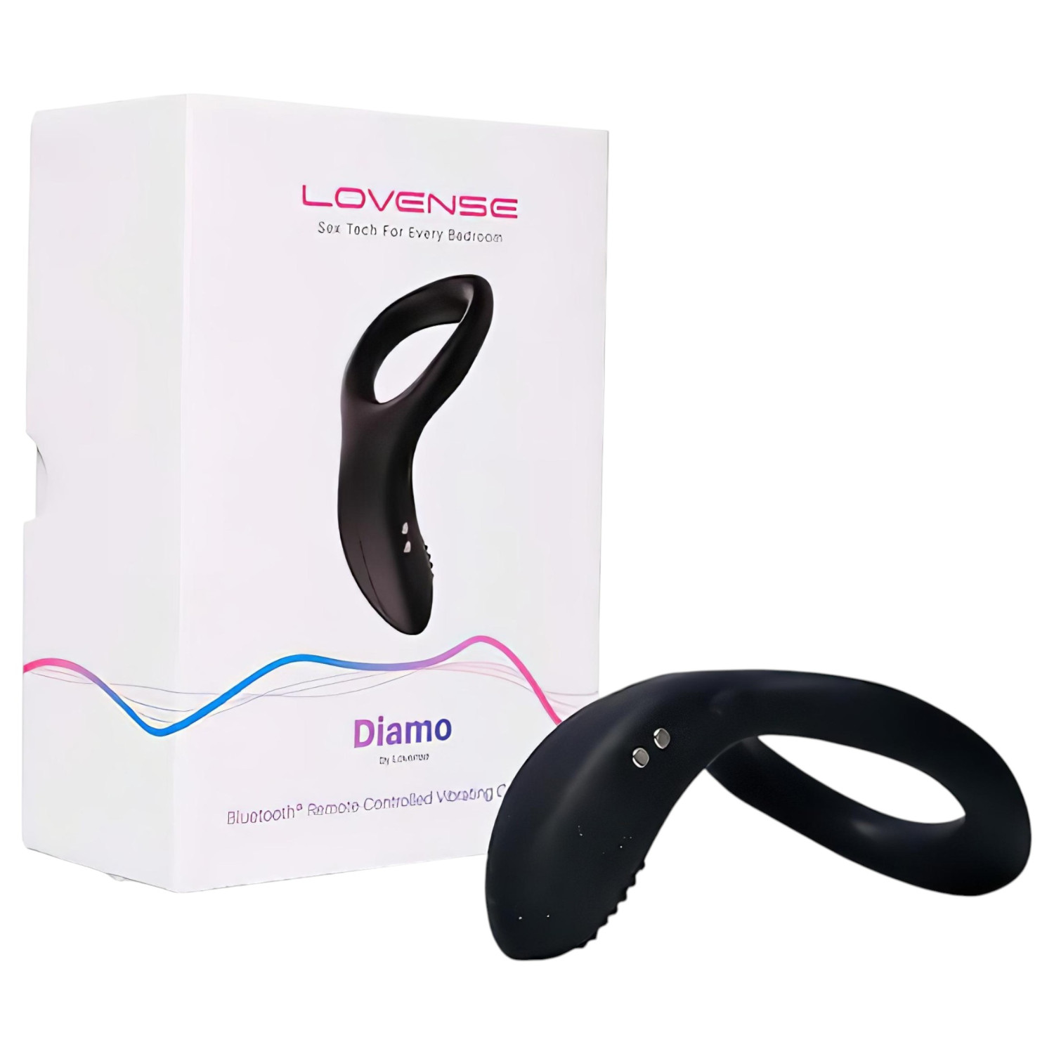 Lovense Diamo - vibrační erekční kroužek ovládaný aplikací pro muže (černý)