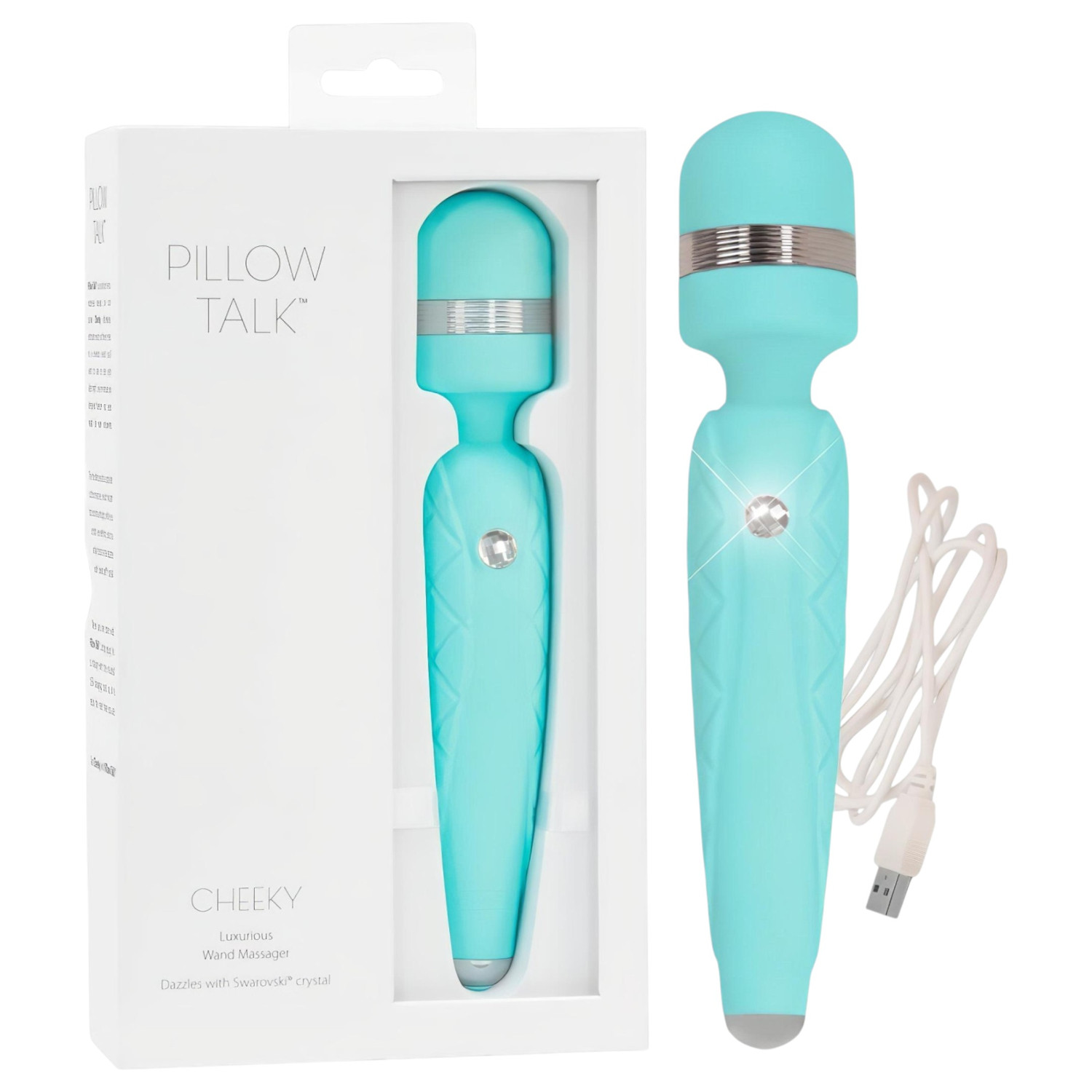 Pillow Talk Cheeky Wand - masážní vibrátor na baterie - tyrkysový