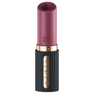 Satisfyer Deep Kiss - rtěnkový vibrátor s tlakovými vlnami (černý)