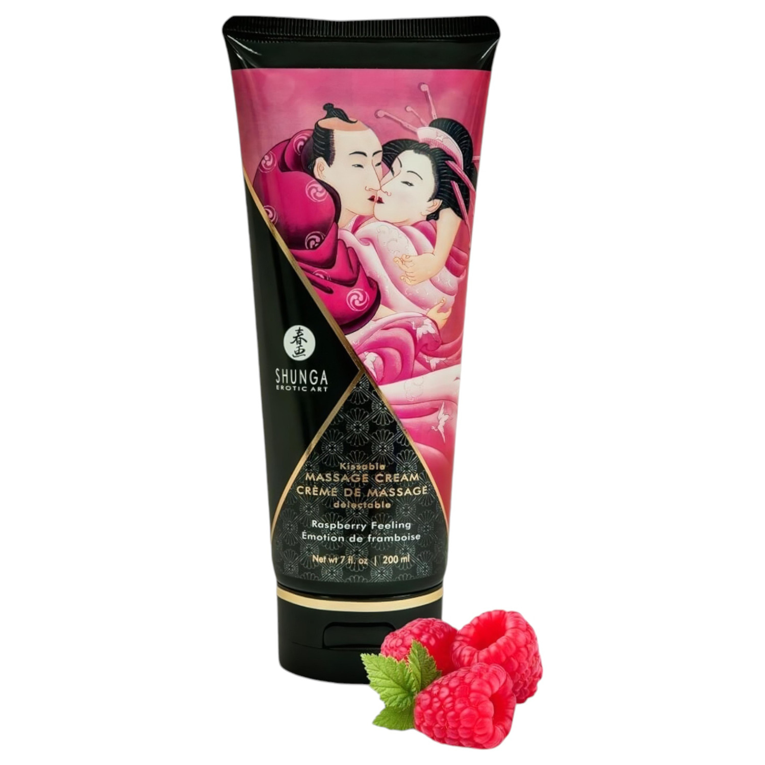 Shunga - masážní krém - malina - 200 ml